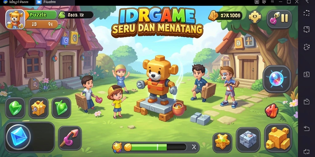 Tampilan gameplay IDRGAME dengan teka-teki menantang.
