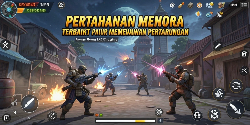 Tampilan gameplay menegangkan dari KEKAR4D dalam mode Tower Defense.