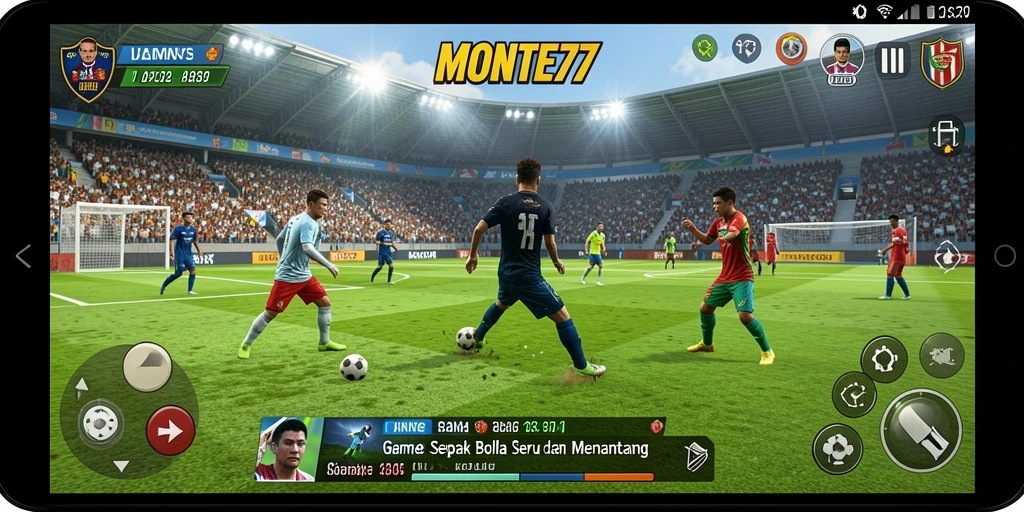 Tampilan gameplay MONTE77 yang mendebarkan saat pertandingan berjalan.