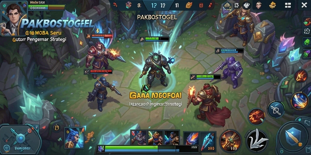 Screenshot gameplay PAKBOSTOGEL dengan aksi seru karakter MOBA.