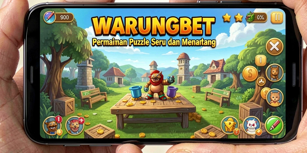 Tampilan utama gameplay WARUNGBET dengan berbagai tantangan Puzzle.